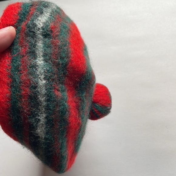 Retro Severson Tam Beret Wool Red Pom Hat Scotland Bagpipe Winter Prep Academia - Picture 8 of 15
